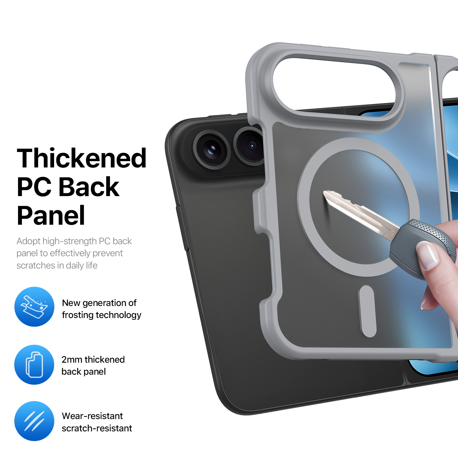iPhone Duo - DUX DUCIS Yind Series Magnetic Grey — estuche (foto 5 de 7)