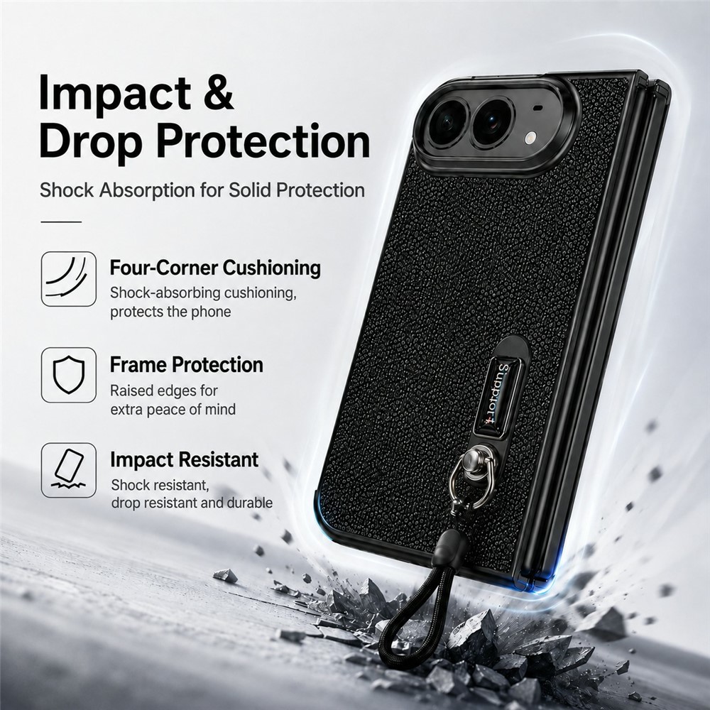 iPhone Duo - Kickstand Glitter With Screen Protector Black — estuche (foto 5 de 7)
