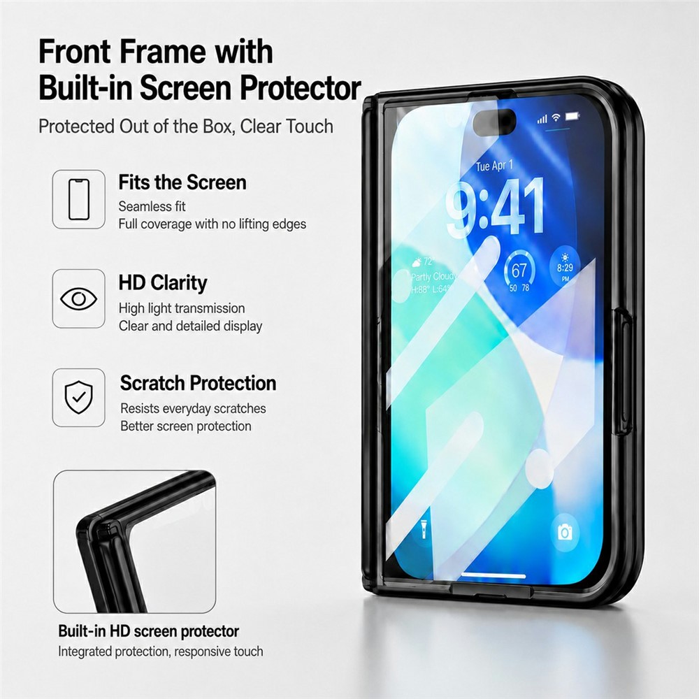 iPhone Duo - Kickstand Glitter With Screen Protector White — estuche (foto 7 de 7)
