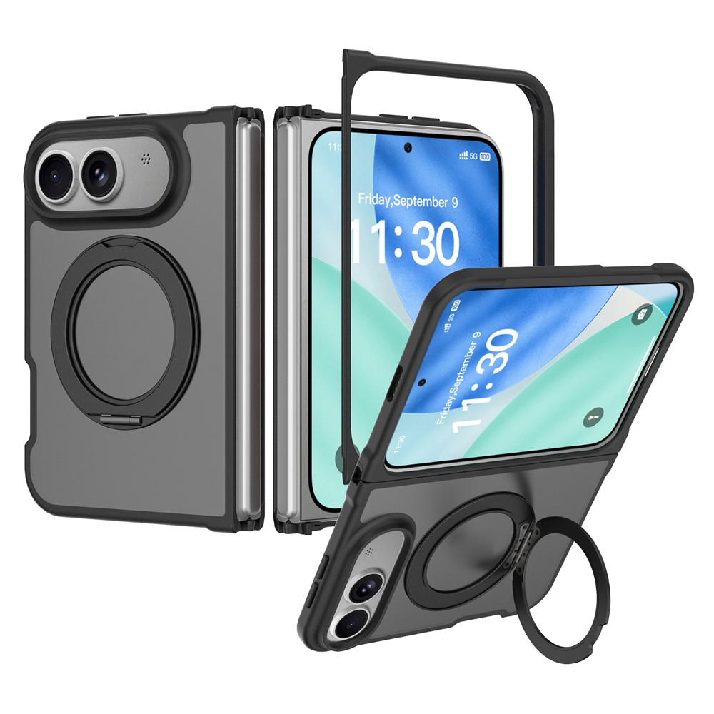 iPhone Duo - Rotating Kickstand Skin Feel With Front Frame Black — estuche