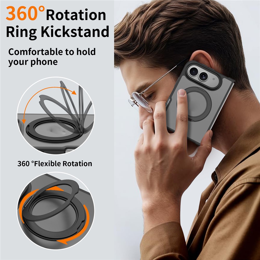iPhone Duo - Rotating Kickstand Skin Feel With Front Frame Black — estuche (foto 2 de 5)