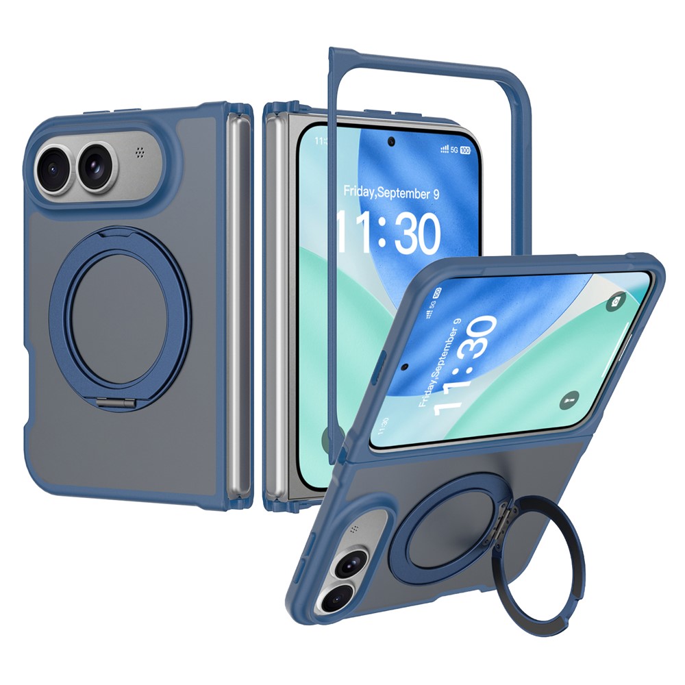 iPhone Duo - Rotating Kickstand Skin Feel With Front Frame Blue — estuche