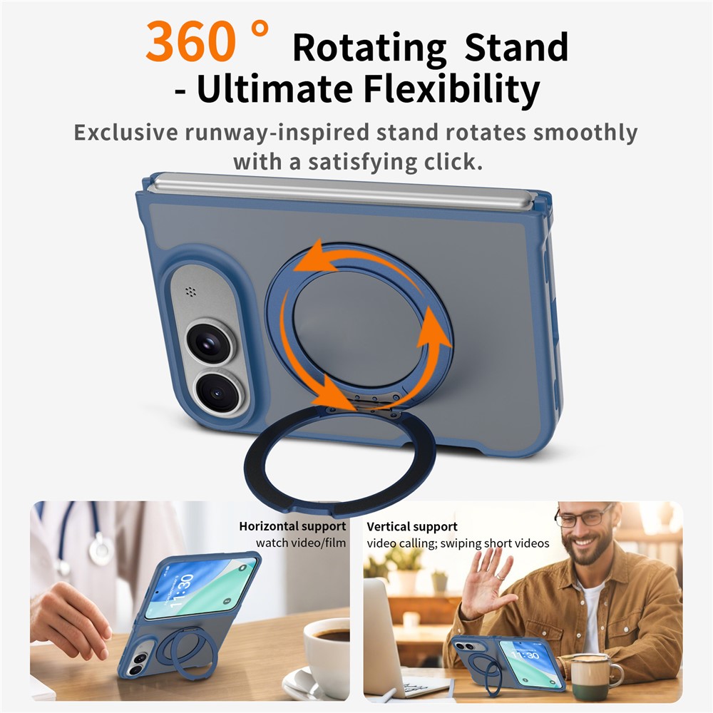 iPhone Duo - Rotating Kickstand Skin Feel With Front Frame Blue — estuche (foto 4 de 5)