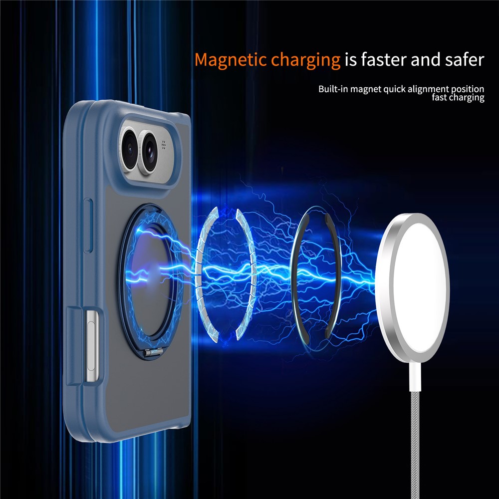 iPhone Duo - Rotating Kickstand Skin Feel With Front Frame Blue — estuche (foto 5 de 5)