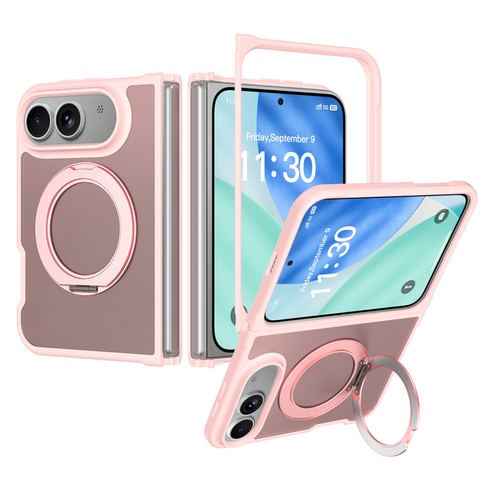 iPhone Duo - Rotating Kickstand Skin Feel With Front Frame Pink — estuche