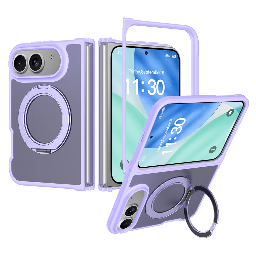 iPhone Duo - Rotating Kickstand Skin Feel With Front Frame Purple — estuche