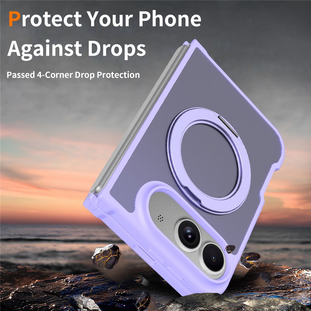 iPhone Duo - Rotating Kickstand Skin Feel With Front Frame Purple — estuche (foto 3 de 5)