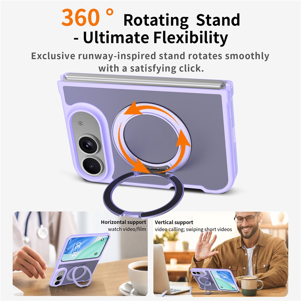 iPhone Duo - Rotating Kickstand Skin Feel With Front Frame Purple — estuche (foto 4 de 5)