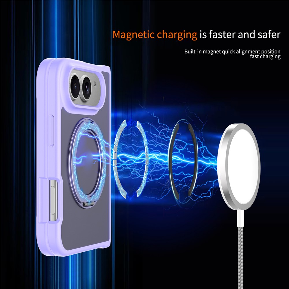 iPhone Duo - Rotating Kickstand Skin Feel With Front Frame Purple — estuche (foto 5 de 5)
