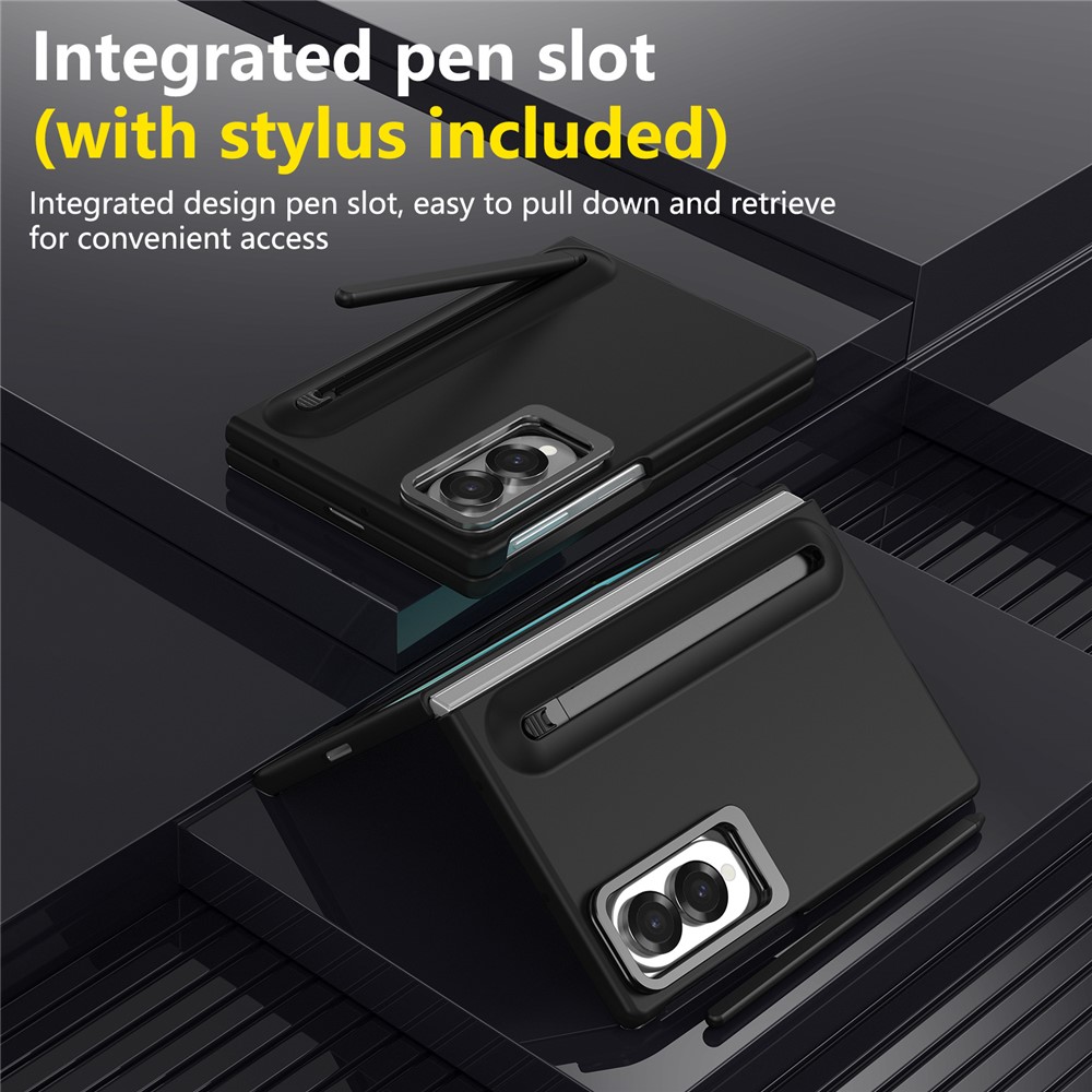 Samsung Galaxy Z Fold 8 - Camera Frame Kickstand With Tempered Glass And Stylus Black — estuche (foto 6 de 7)