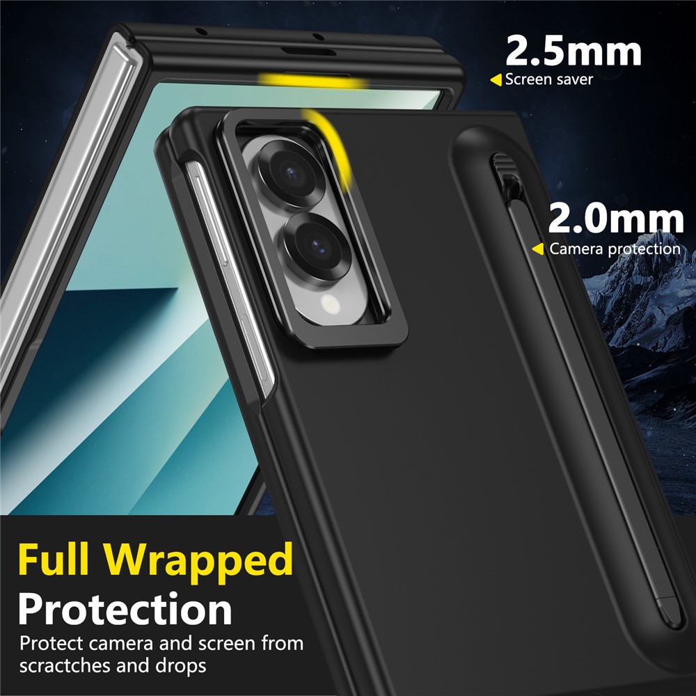 Samsung Galaxy Z Fold 8 - Camera Frame Kickstand With Tempered Glass And Stylus Black — estuche (foto 7 de 7)