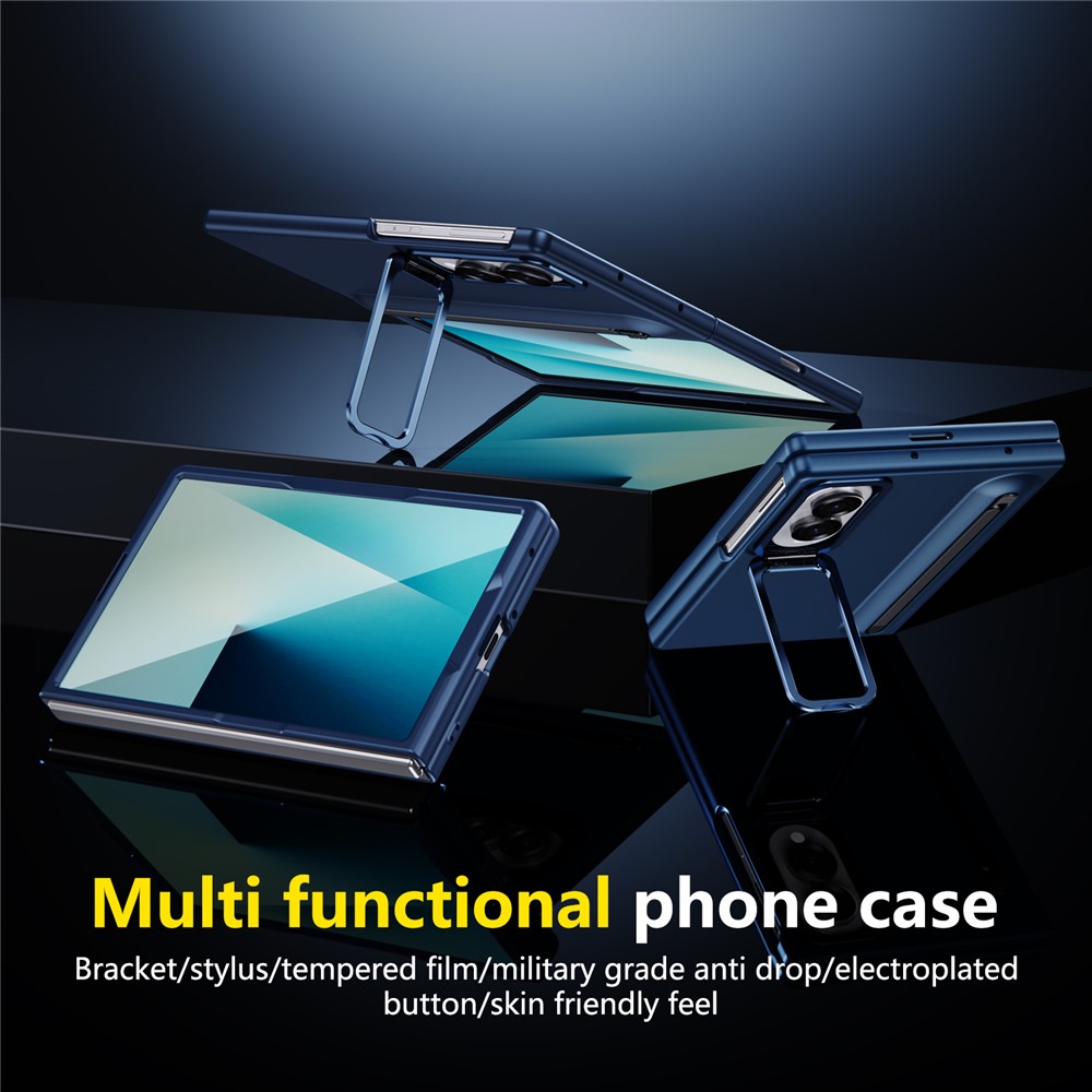 Samsung Galaxy Z Fold 8 - Camera Frame Kickstand With Tempered Glass And Stylus Blue — estuche (foto 3 de 7)