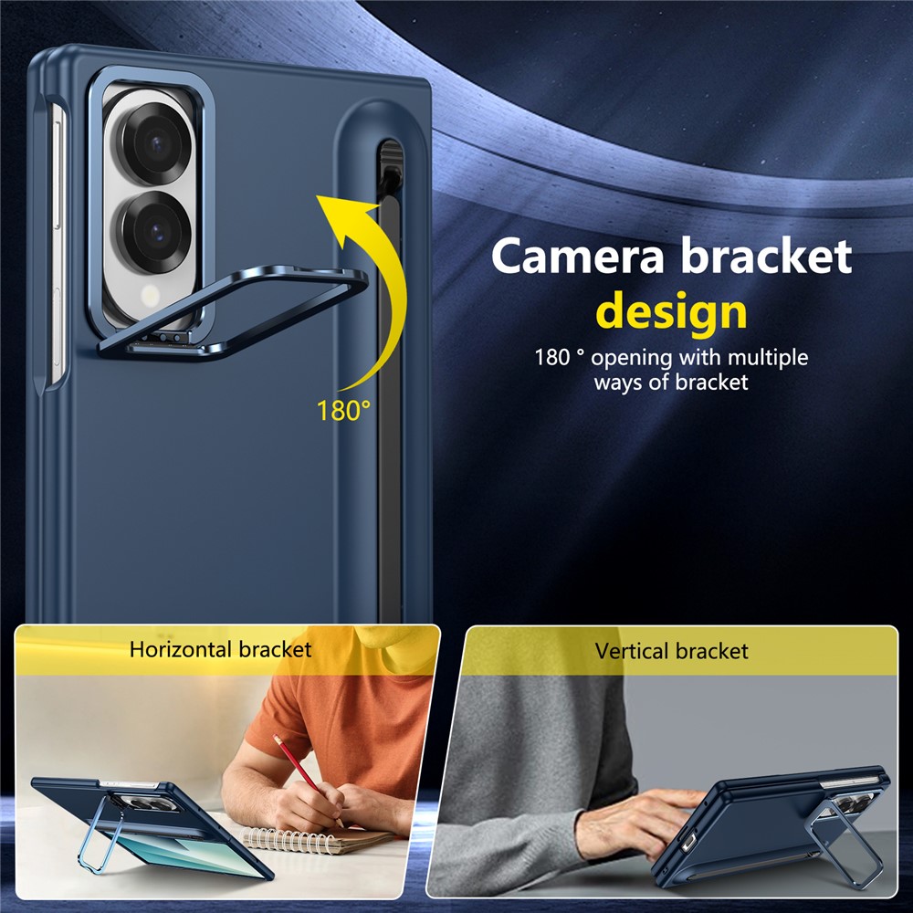 Samsung Galaxy Z Fold 8 - Camera Frame Kickstand With Tempered Glass And Stylus Blue — estuche (foto 4 de 7)