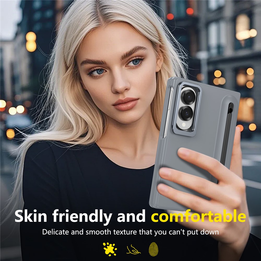 Samsung Galaxy Z Fold 8 - Camera Frame Kickstand With Tempered Glass And Stylus Grey — estuche (foto 2 de 7)