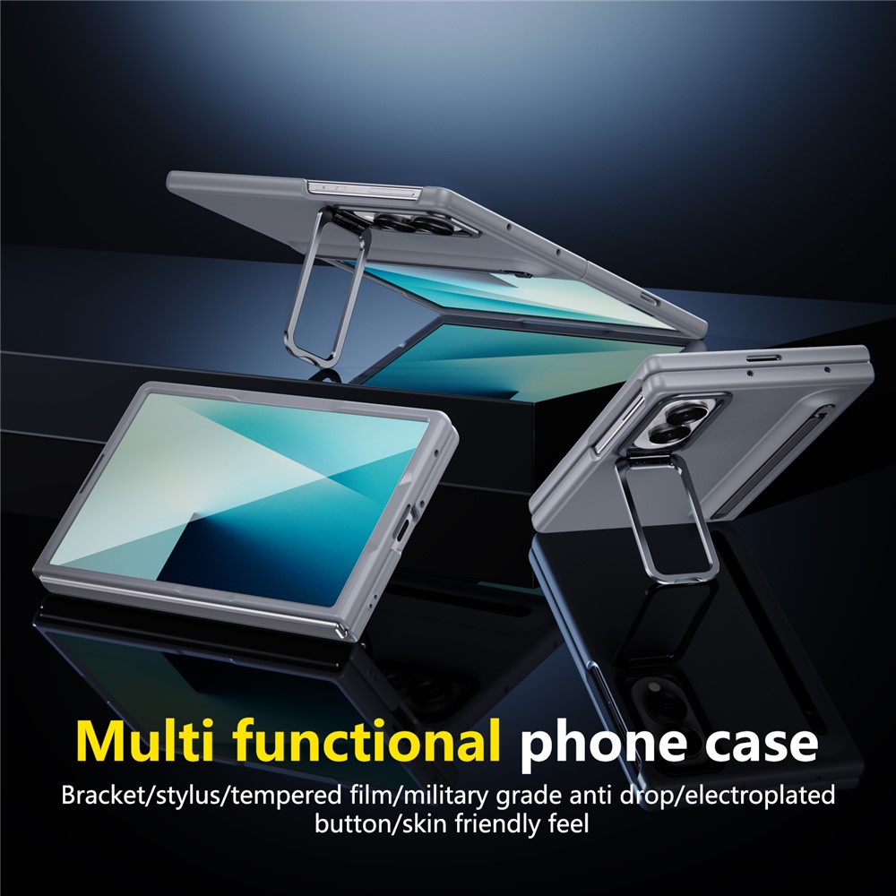 Samsung Galaxy Z Fold 8 - Camera Frame Kickstand With Tempered Glass And Stylus Grey — estuche (foto 3 de 7)