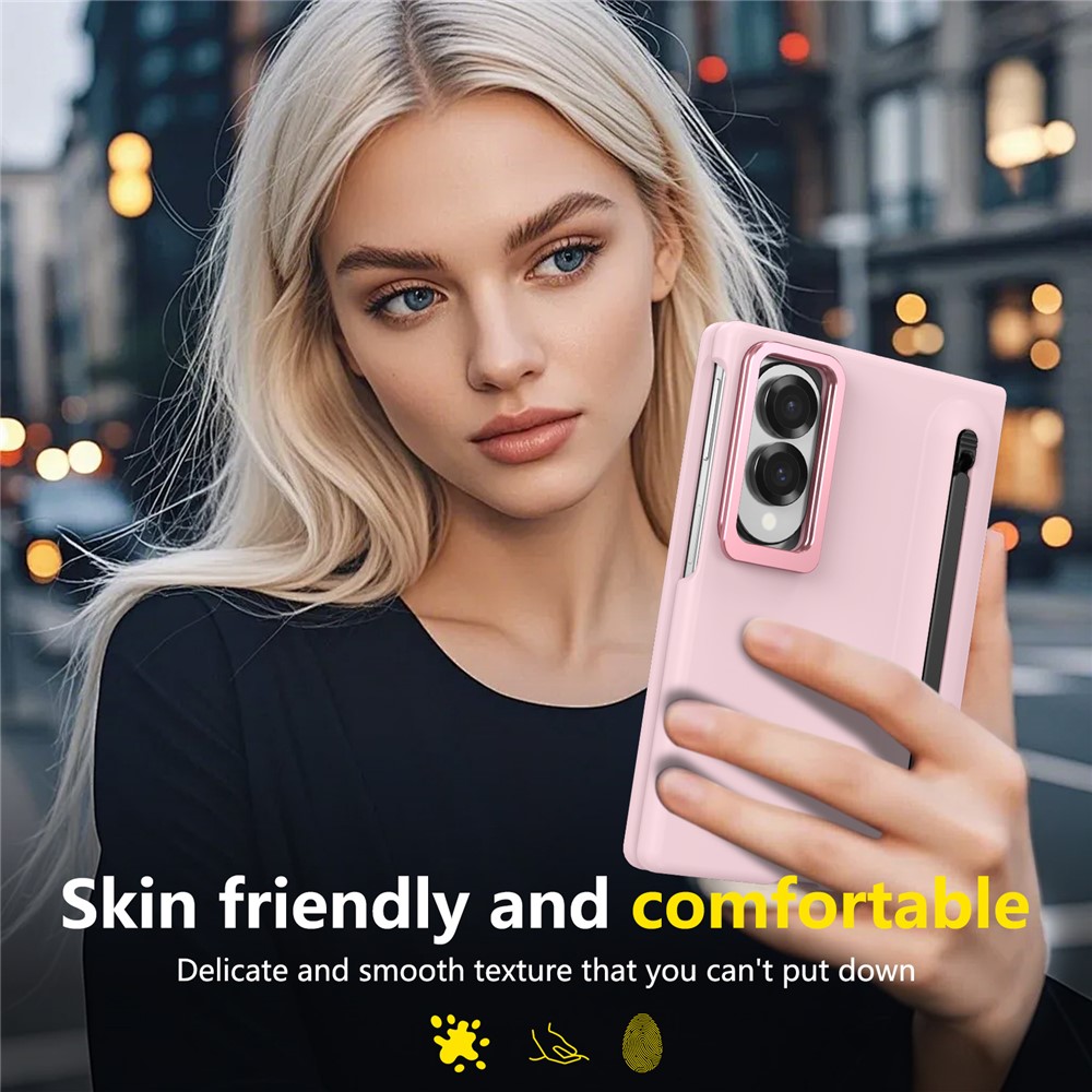Samsung Galaxy Z Fold 8 - Camera Frame Kickstand With Tempered Glass And Stylus Pink — estuche (foto 2 de 7)