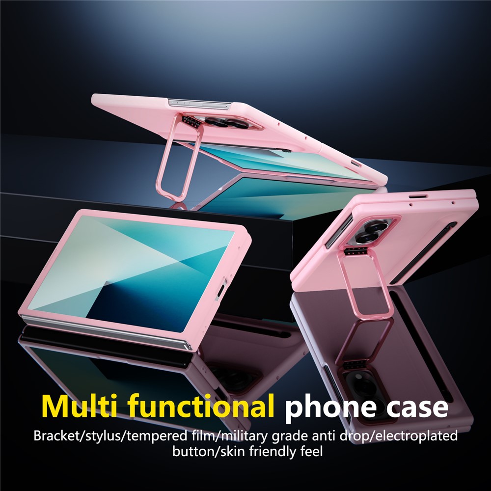 Samsung Galaxy Z Fold 8 - Camera Frame Kickstand With Tempered Glass And Stylus Pink — estuche (foto 3 de 7)
