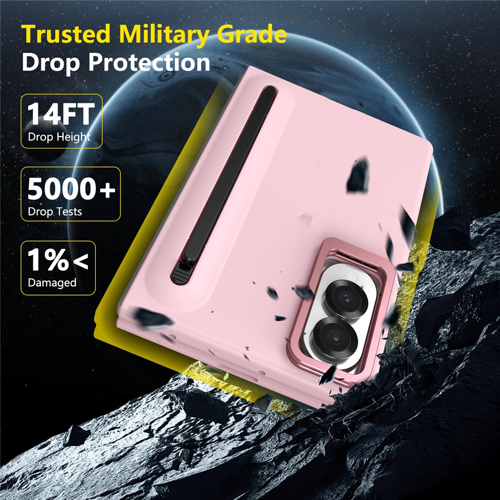 Samsung Galaxy Z Fold 8 - Camera Frame Kickstand With Tempered Glass And Stylus Pink — estuche (foto 5 de 7)