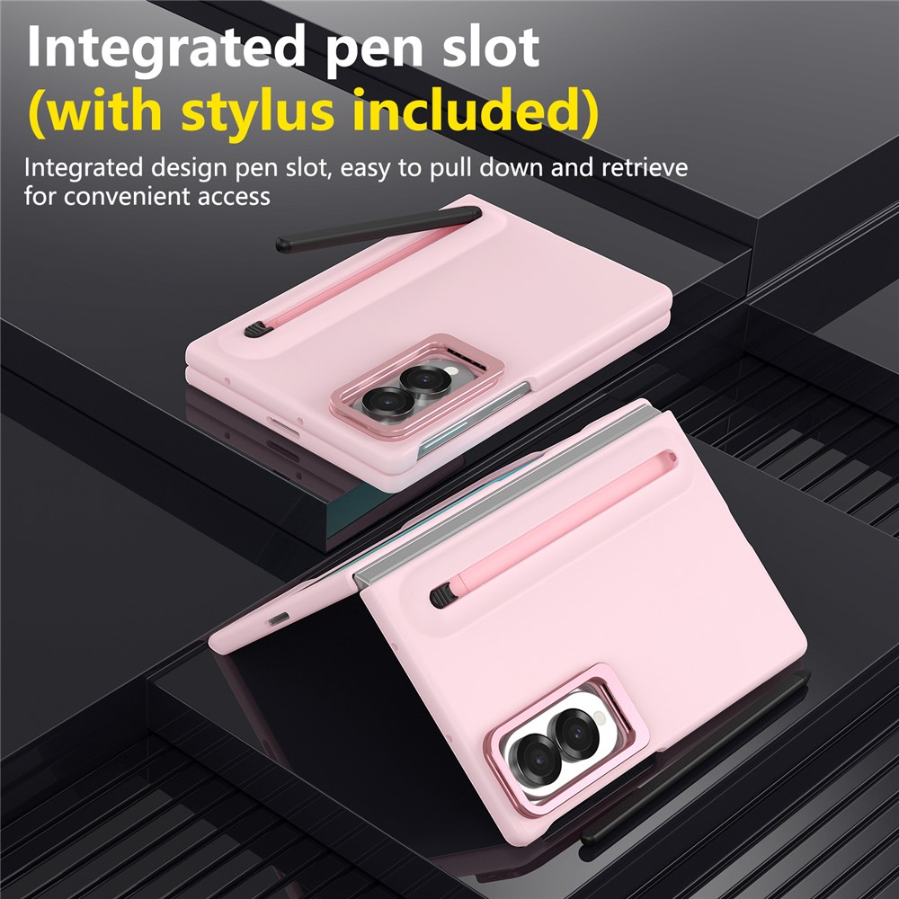 Samsung Galaxy Z Fold 8 - Camera Frame Kickstand With Tempered Glass And Stylus Pink — estuche (foto 6 de 7)