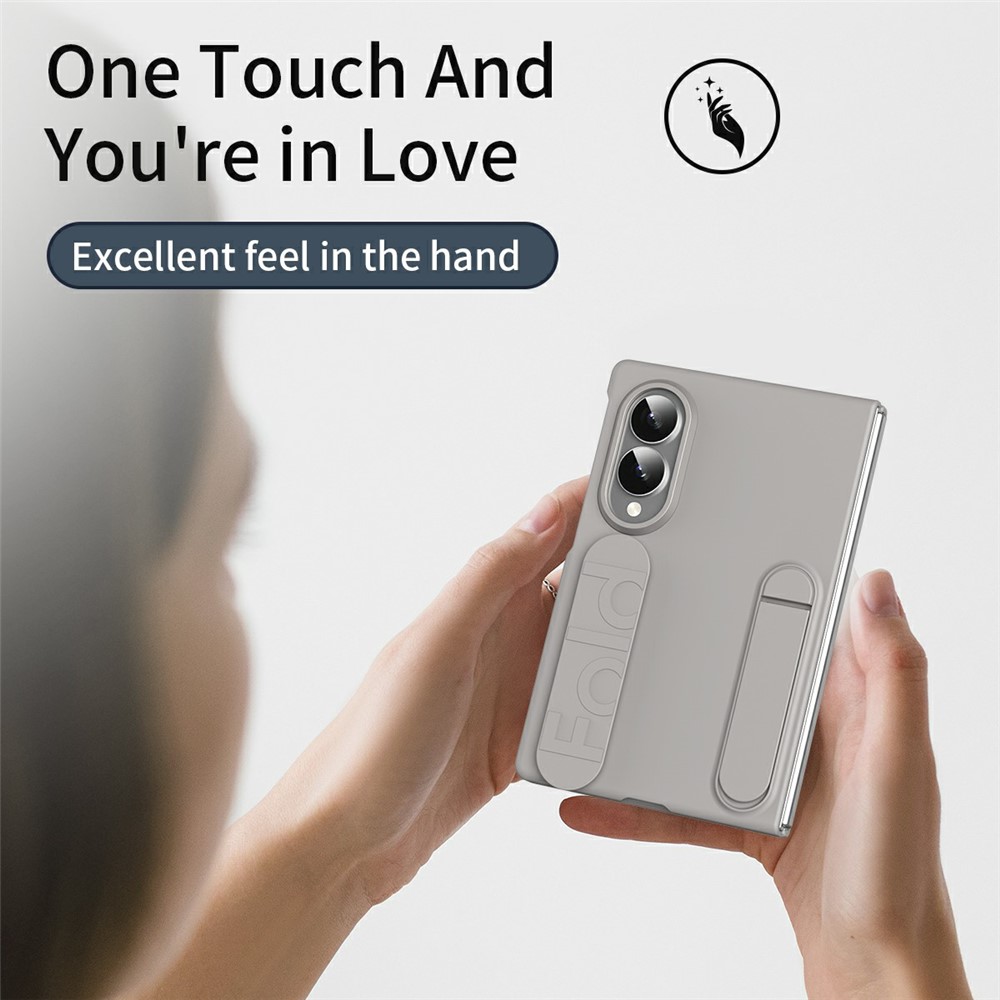 Samsung Galaxy Z Fold 8 - Kickstand Wristband Silicone Titanium Grey — estuche (foto 3 de 7)