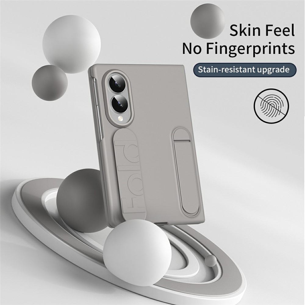 Samsung Galaxy Z Fold 8 - Kickstand Wristband Silicone Titanium Grey — estuche (foto 4 de 7)