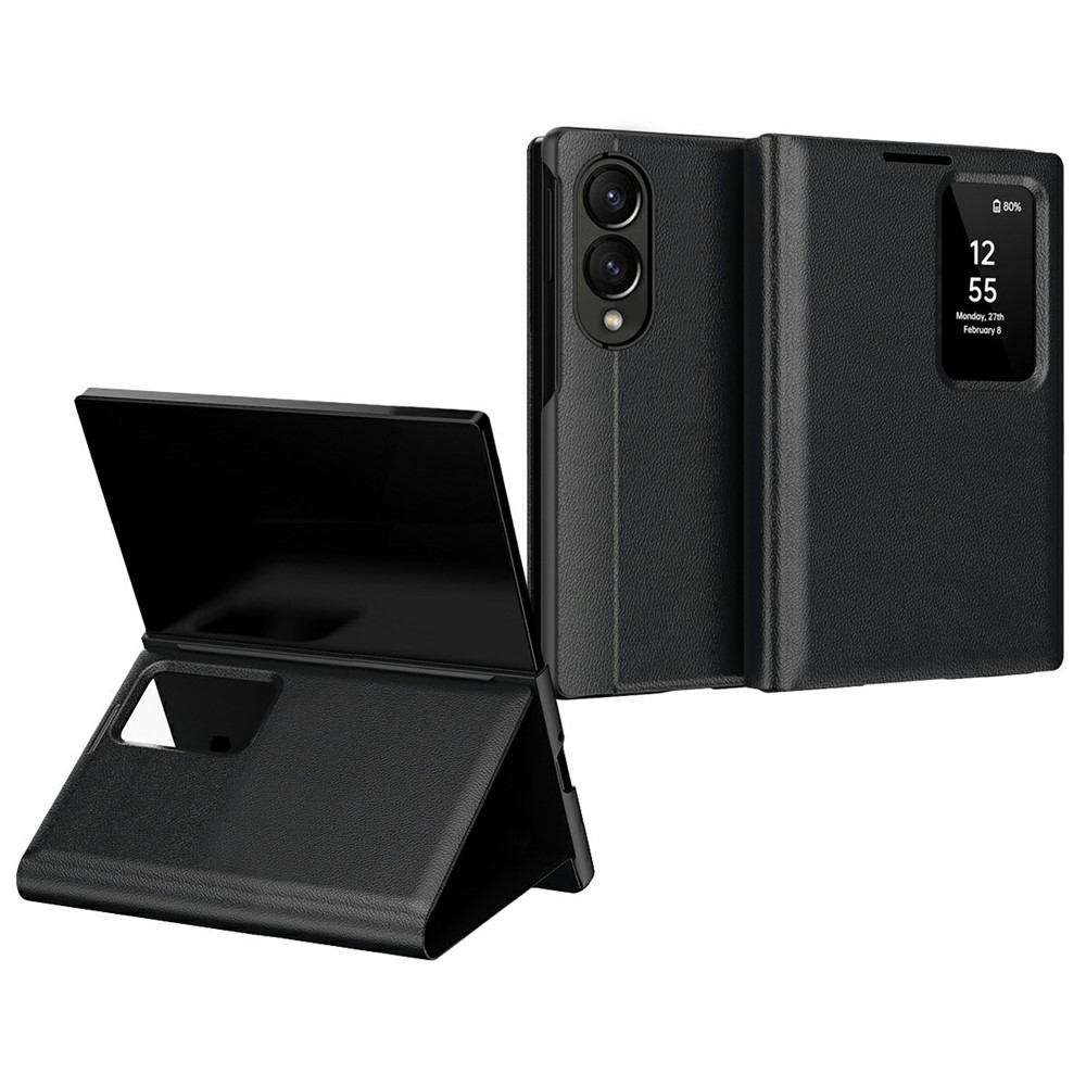 Samsung Galaxy Z Fold 8 - Leather Card Holder Smart View Black — estuche