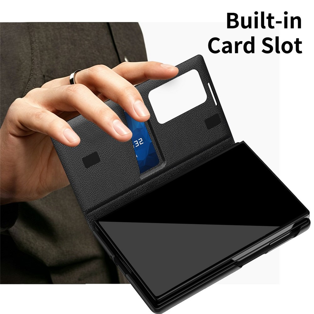 Samsung Galaxy Z Fold 8 - Leather Card Holder Smart View Black — estuche (foto 3 de 6)