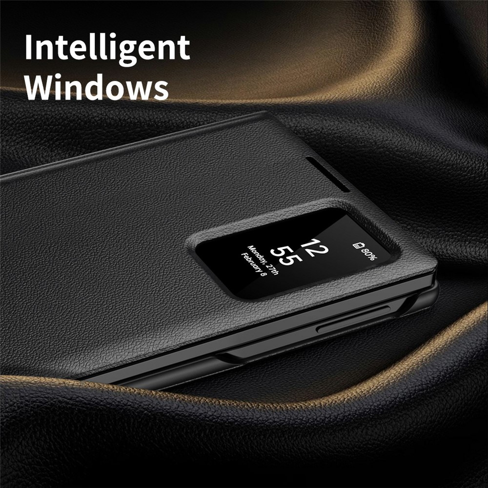 Samsung Galaxy Z Fold 8 - Leather Card Holder Smart View Black — estuche (foto 6 de 6)