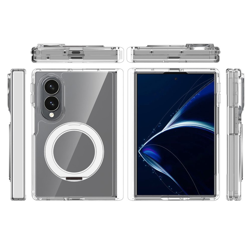 Samsung Galaxy Z Fold 8 - Rotating Kickstand Clear With Front Frame Transparent — estuche (foto 6 de 6)