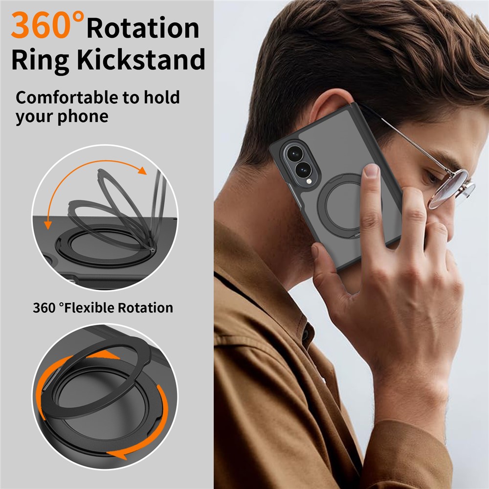 Samsung Galaxy Z Fold 8 - Rotating Kickstand Skin Feel With Front Frame Black — estuche (foto 2 de 6)
