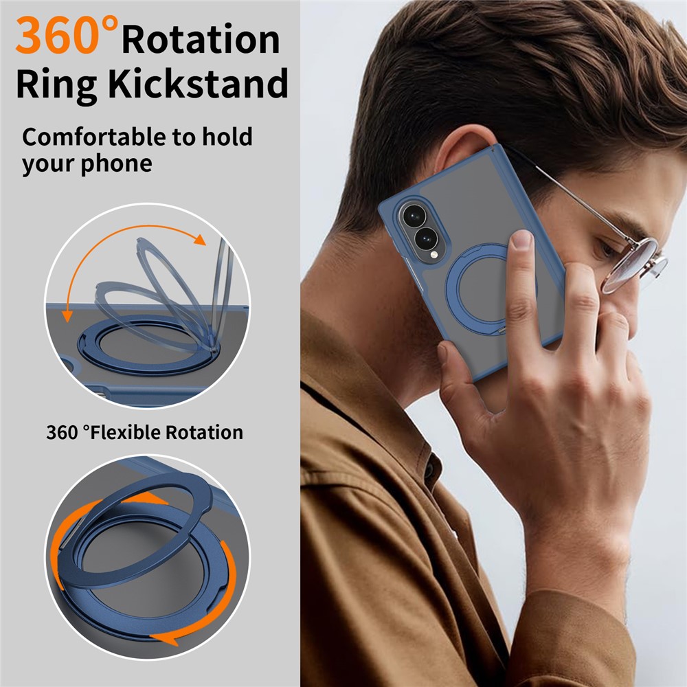 Samsung Galaxy Z Fold 8 - Rotating Kickstand Skin Feel With Front Frame Blue — estuche (foto 2 de 6)