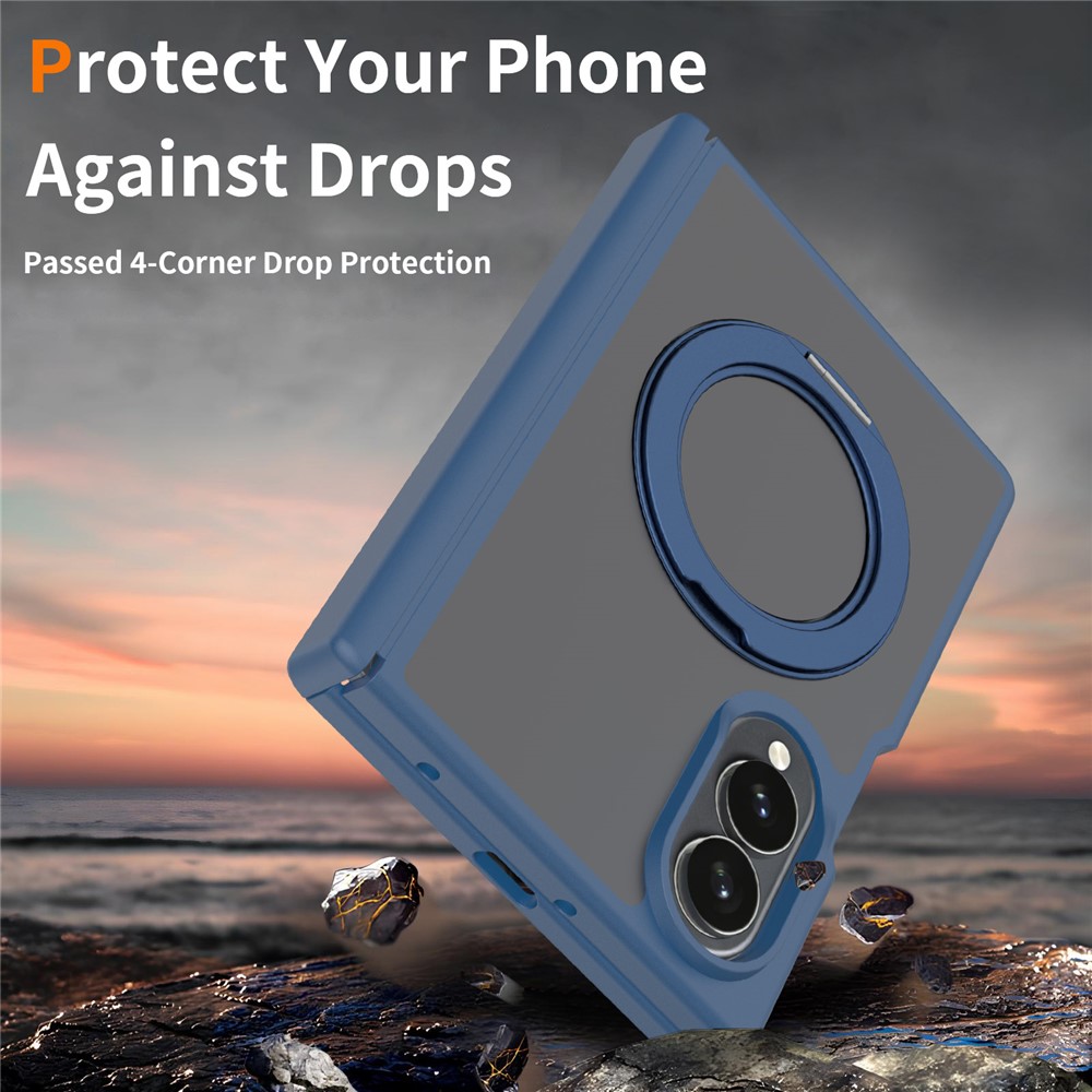 Samsung Galaxy Z Fold 8 - Rotating Kickstand Skin Feel With Front Frame Blue — estuche (foto 3 de 6)