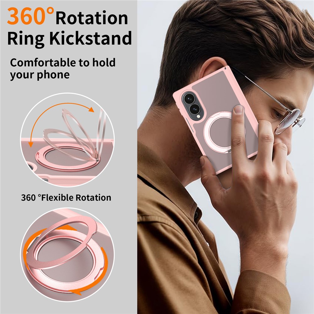 Samsung Galaxy Z Fold 8 - Rotating Kickstand Skin Feel With Front Frame Pink — estuche (foto 2 de 6)