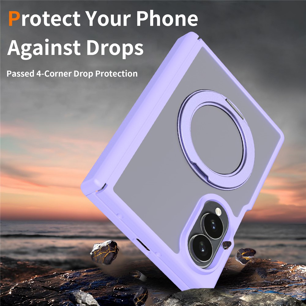 Samsung Galaxy Z Fold 8 - Rotating Kickstand Skin Feel With Front Frame Purple — estuche (foto 3 de 6)