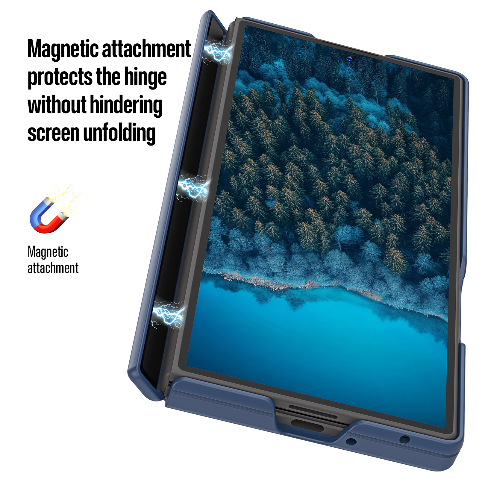 Samsung Galaxy Z Fold 8 Ultra - DUX DUCIS Expn Series Magnetic Blue — estuche (foto 5 de 7)