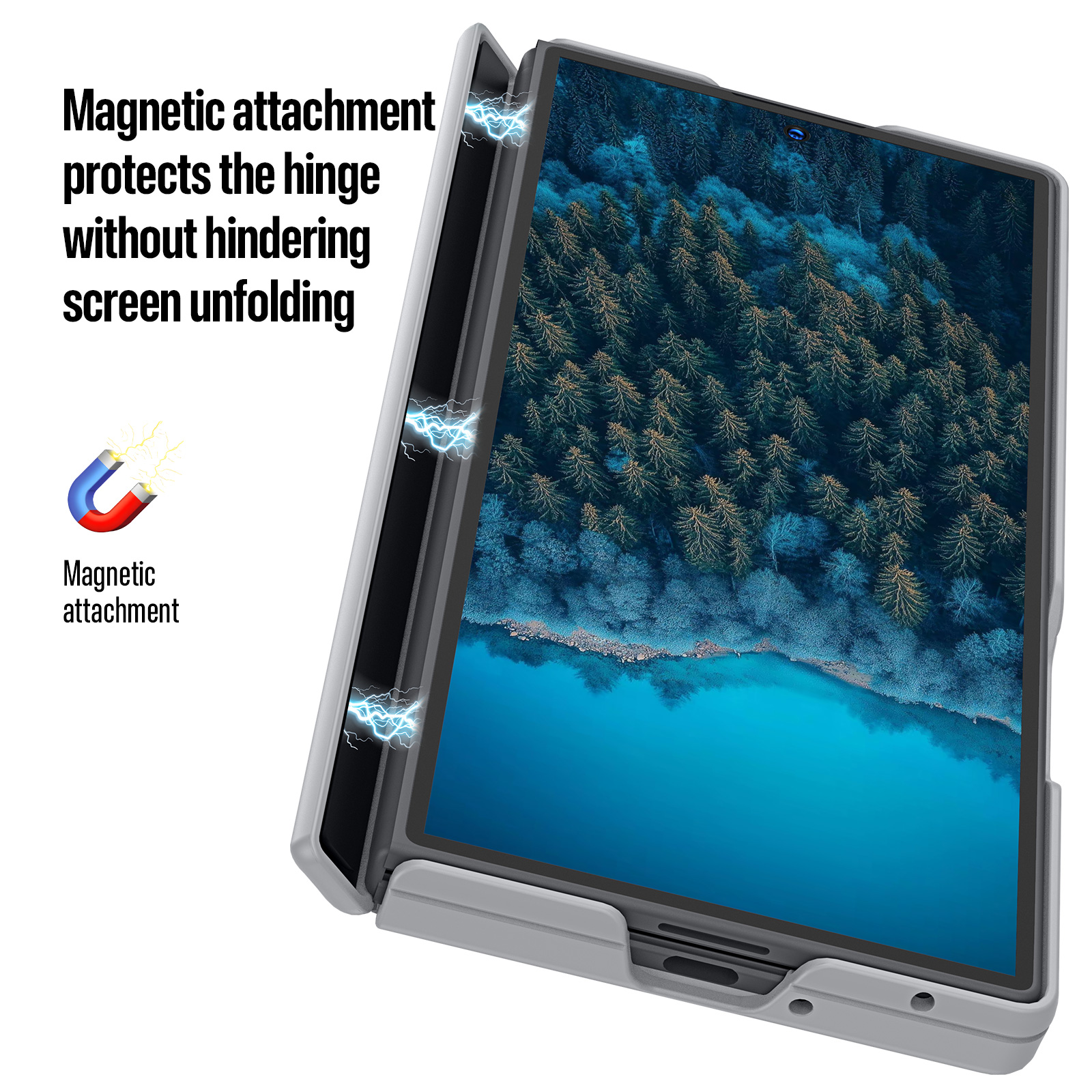 Samsung Galaxy Z Fold 8 Ultra - DUX DUCIS Expn Series Magnetic Grey — estuche (foto 5 de 7)