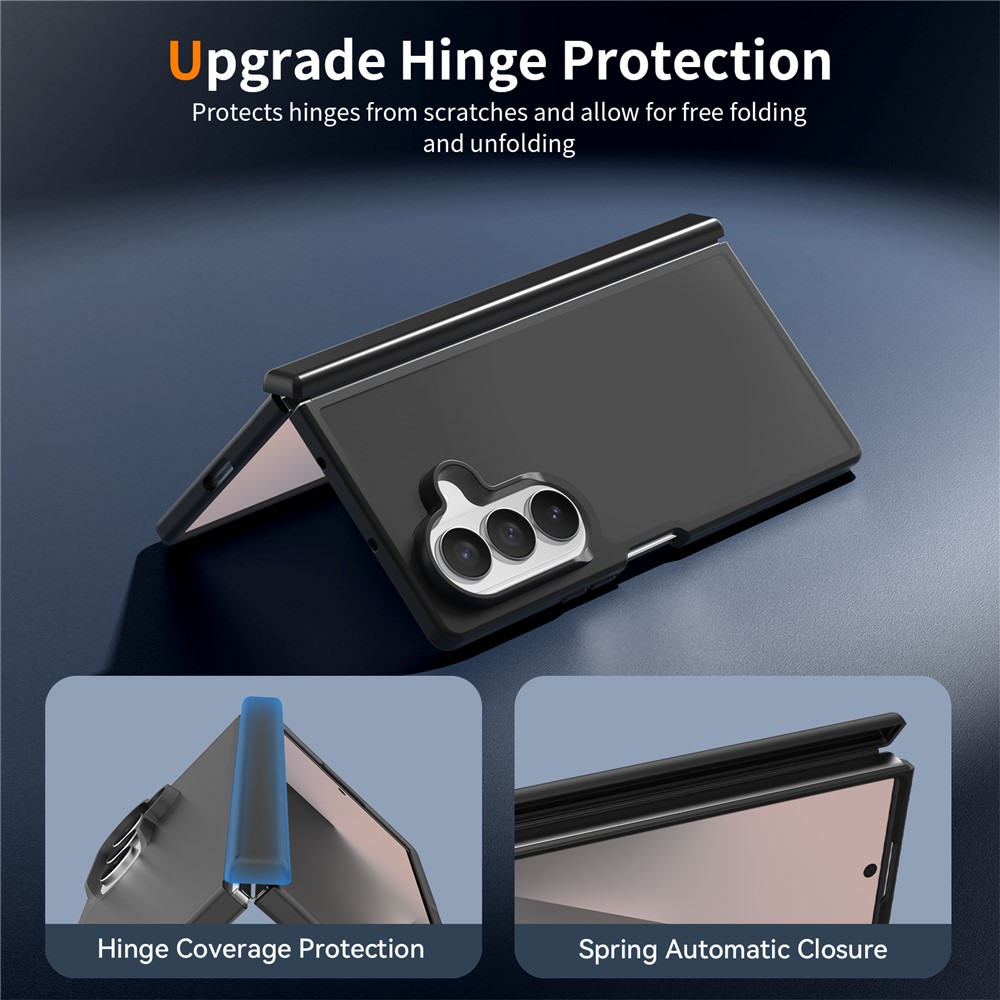 Samsung Galaxy Z Fold 8 Ultra - Hinge Protection Translucent Matte With Front Frame Black — estuche (foto 2 de 7)