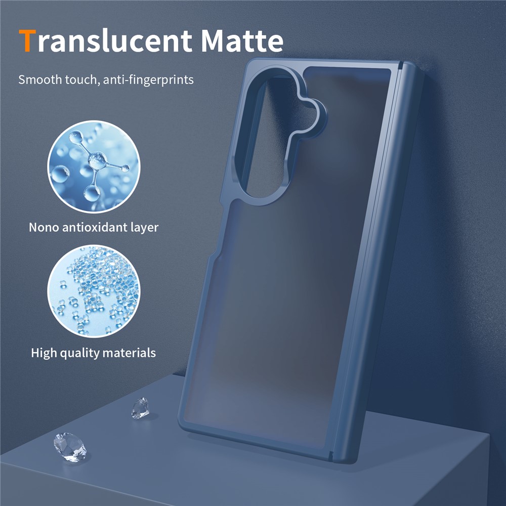 Samsung Galaxy Z Fold 8 Ultra - Hinge Protection Translucent Matte With Front Frame Blue — estuche (foto 5 de 7)