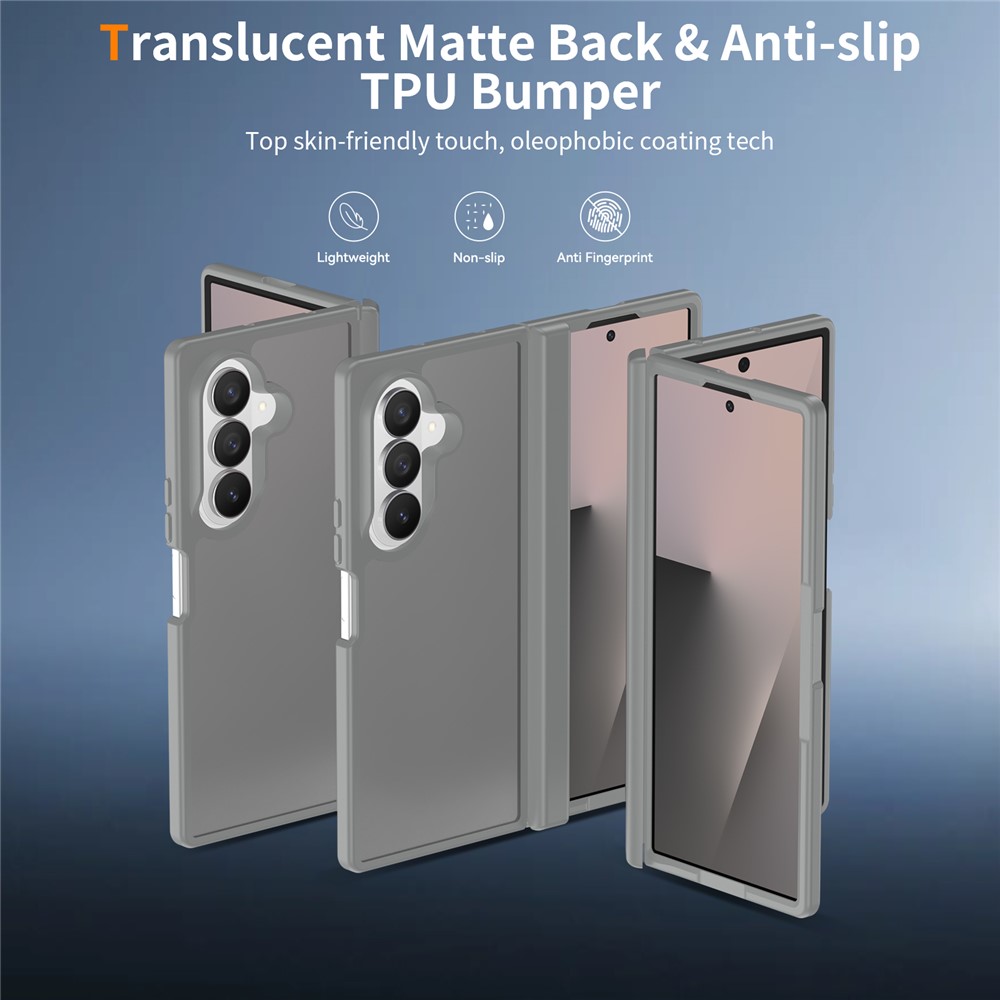 Samsung Galaxy Z Fold 8 Ultra - Hinge Protection Translucent Matte With Front Frame Grey — estuche (foto 3 de 7)