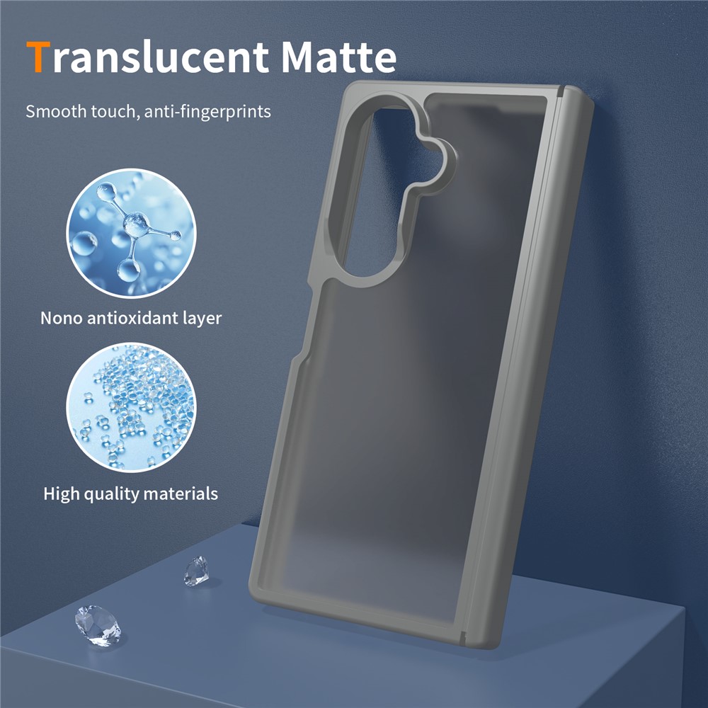 Samsung Galaxy Z Fold 8 Ultra - Hinge Protection Translucent Matte With Front Frame Grey — estuche (foto 5 de 7)