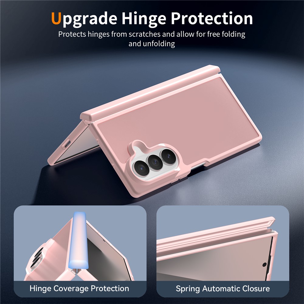 Samsung Galaxy Z Fold 8 Ultra - Hinge Protection Translucent Matte With Front Frame Pink — estuche (foto 2 de 7)