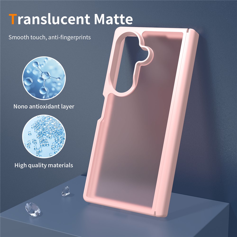 Samsung Galaxy Z Fold 8 Ultra - Hinge Protection Translucent Matte With Front Frame Pink — estuche (foto 5 de 7)