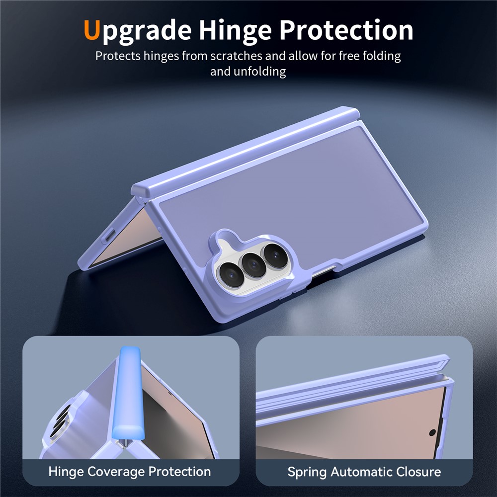 Samsung Galaxy Z Fold 8 Ultra - Hinge Protection Translucent Matte With Front Frame Purple — estuche (foto 2 de 7)