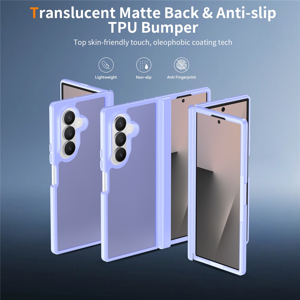 Samsung Galaxy Z Fold 8 Ultra - Hinge Protection Translucent Matte With Front Frame Purple — estuche (foto 3 de 7)