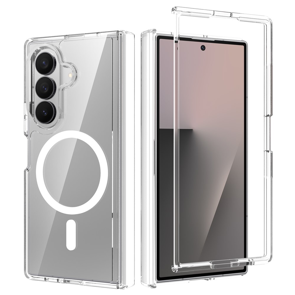 Samsung Galaxy Z Fold 8 Ultra - Magnetic Hinge Protection Clear With Front Frame Transparent — estuche