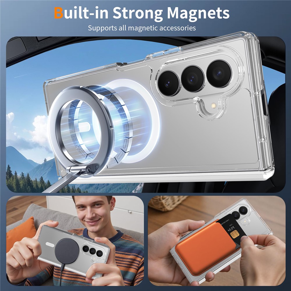 Samsung Galaxy Z Fold 8 Ultra - Magnetic Hinge Protection Clear With Front Frame Transparent — estuche (foto 2 de 7)