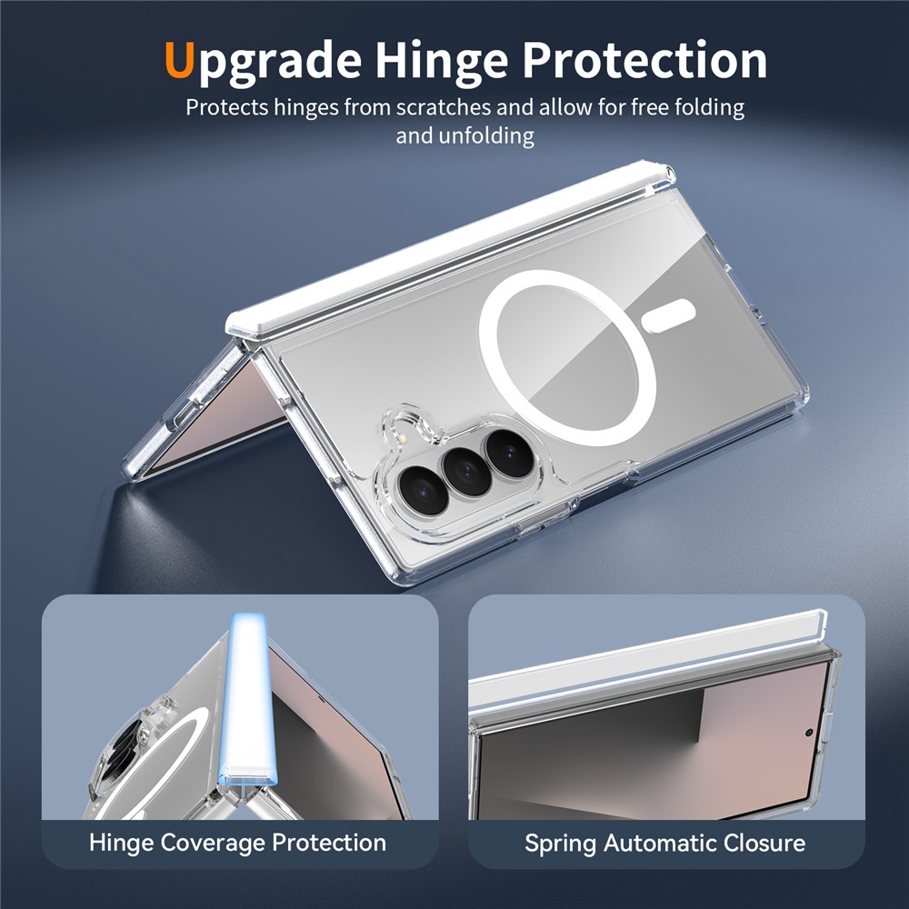Samsung Galaxy Z Fold 8 Ultra - Magnetic Hinge Protection Clear With Front Frame Transparent — estuche (foto 3 de 7)