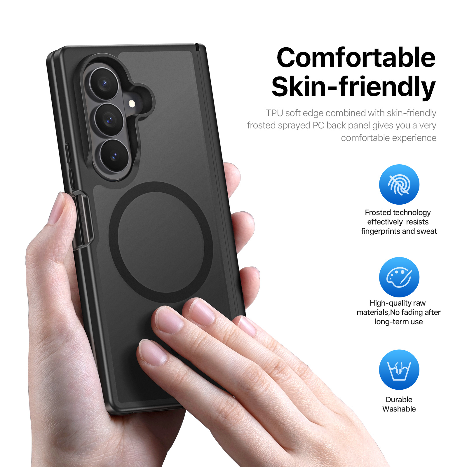 Samsung Galaxy Z Fold 8 Ultra/Z Fold 7 - DUX DUCIS Yind Series Magnetic Black — estuche (foto 2 de 7)