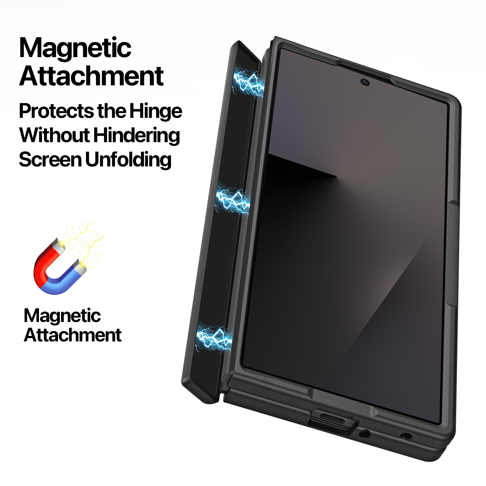 Samsung Galaxy Z Fold 8 Ultra/Z Fold 7 - DUX DUCIS Yind Series Magnetic Black — estuche (foto 5 de 7)