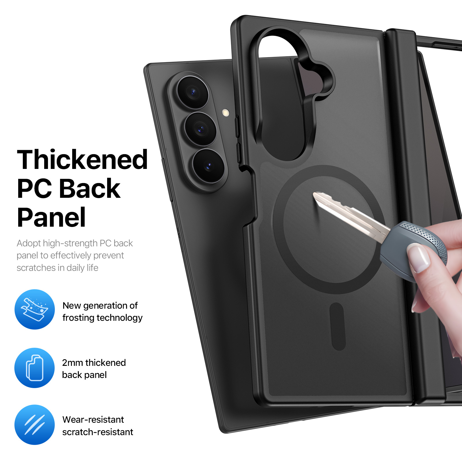 Samsung Galaxy Z Fold 8 Ultra/Z Fold 7 - DUX DUCIS Yind Series Magnetic Black — estuche (foto 6 de 7)